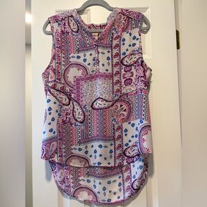 Paisley Print Sleeveless Top